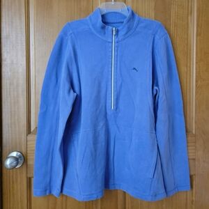 Tommy Bahama Half Zip Pullover Mens XL Purple Periwinkle Outdoor High Neck Beach